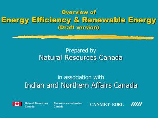 Overview of Energy Efficiency &amp; Renewable Energy (Draft version)