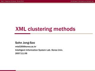 XML clustering methods