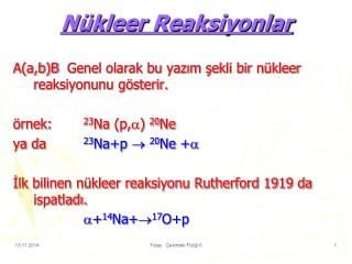 Nükleer Reaksiyonlar