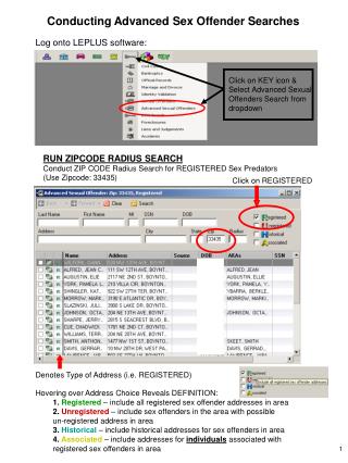 Conducting Advanced Sex Offender Searches