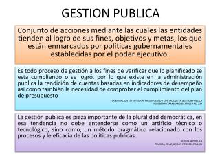 GESTION PUBLICA