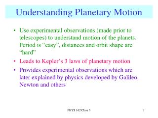 Understanding Planetary Motion