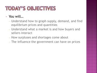 Today’s Objectives