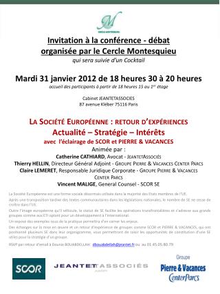 CONFERENCE-DEBAT Société Européenne 31-01-201