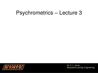 Psychrometrics – Lecture 3