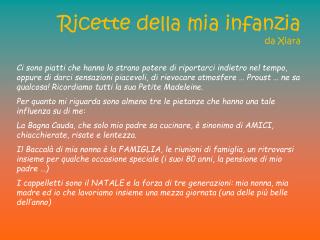 Ricette della mia infanzia da Xiara