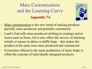 Mass Customization and the Learning Curve Appendix 7A