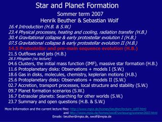 Star and Planet Formation