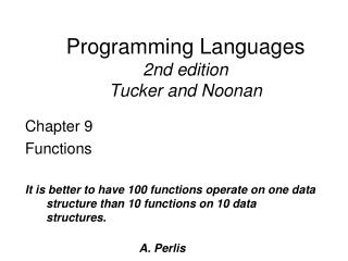 Programming Languages 2nd edition Tucker and Noonan
