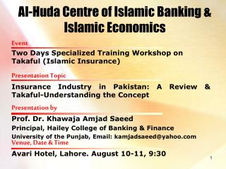 Al-Huda Centre of Islamic Banking &amp; Islamic Economics