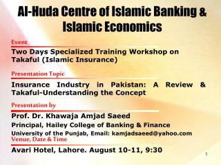 Al-Huda Centre of Islamic Banking &amp; Islamic Economics