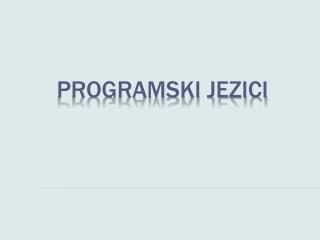 Programski jezici