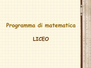 Programma di matematica