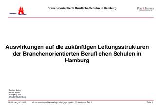 Branchenorientierte Berufliche Schulen in Hamburg
