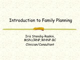 Introduction to Family Planning