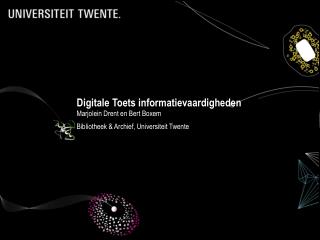 Digitale Toets informatievaardigheden