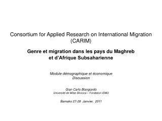 Consortium for Applied Research on International Migration (CARIM)