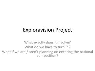 Exploravision Project