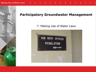 Participatory Groundwater Management