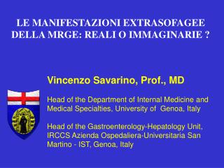 Vincenzo Savarino, Prof., MD
