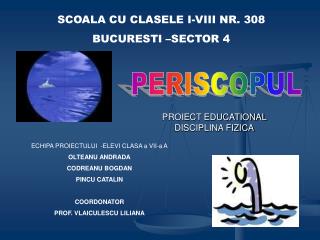 PROIECT EDUCATIONAL DISCIPLINA FIZICA