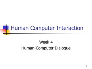 Human Computer Interaction