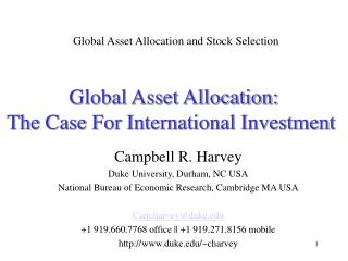 Global Asset Allocation: The Case For International Investment