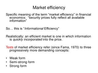 Market efficiency