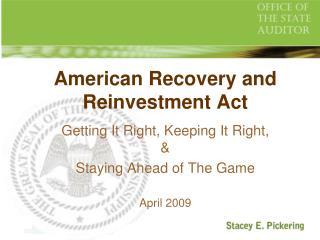 American Recovery and Reinvestment Act