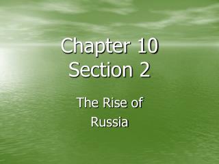 Chapter 10 Section 2