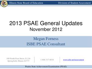 2013 PSAE General Updates November 2012