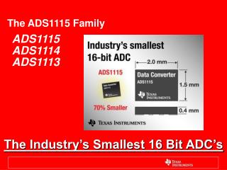 The ADS1115 Family