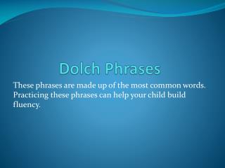 Dolch Phrases