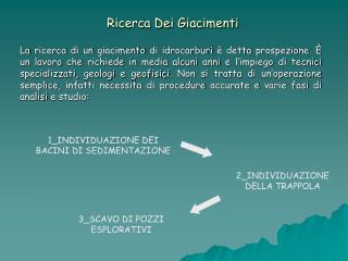 Ricerca Dei Giacimenti