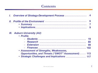 I. Overview of Strategy-Development Process II. Profile of the Environment