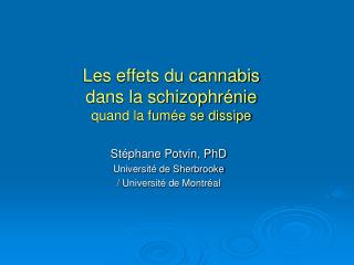 Les effets du cannabis dans la schizophrénie quand la fumée se dissipe