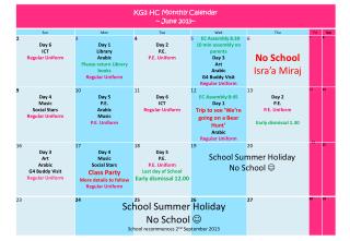 School Summer Holiday No School  School recommences 2 nd September 2013