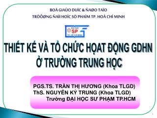 BOÄ GIAÙO DUÏC &amp; ÑAØO TAÏO TRÖÔØNG ÑAÏI HOÏC SÖ PHAÏM TP. HOÀ CHÍ MINH