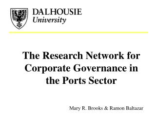 The Research Network for Corporate Governance in the Ports Sector