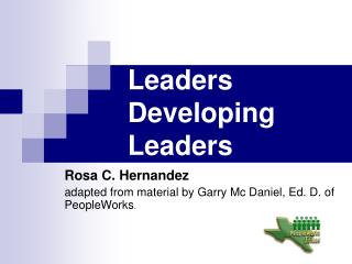 Leaders Developing Leaders