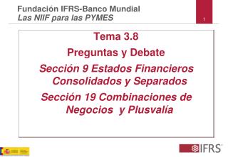 Tema 3.8 Preguntas y Debate Sección 9 Estados Financieros Consolidados y Separados