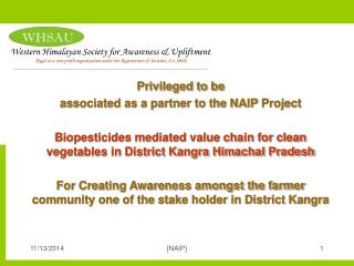 Western Himalayan Society for Awareness &amp; Upliftment