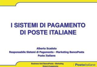 I SISTEMI DI PAGAMENTO DI POSTE ITALIANE