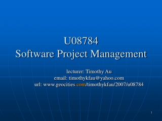 U08784 Software Project Management