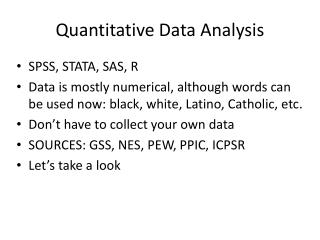 Quantitative Data Analysis