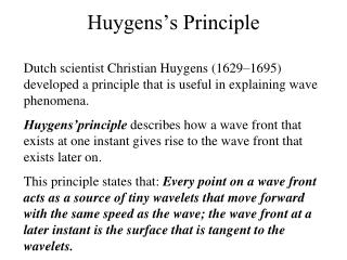 Huygens’s Principle