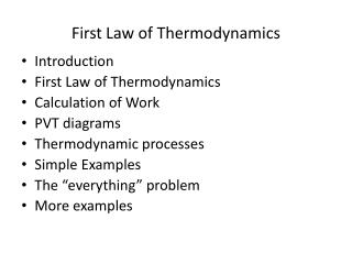 First Law of Thermodynamics