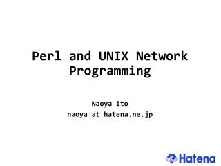 Perl and UNIX Network Programming