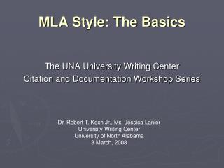 MLA Style: The Basics