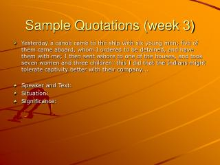 Sample Quotations (week 3)